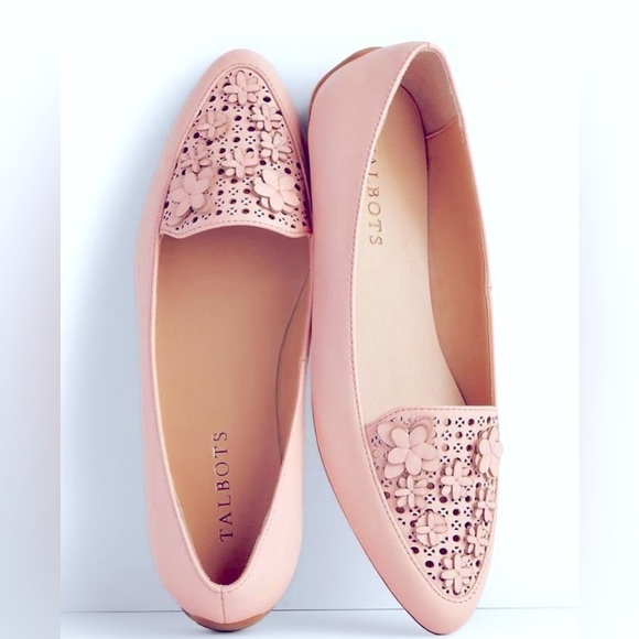 Talbots Pink Floral Cutout Ballet Flats - Picture 1 of 6